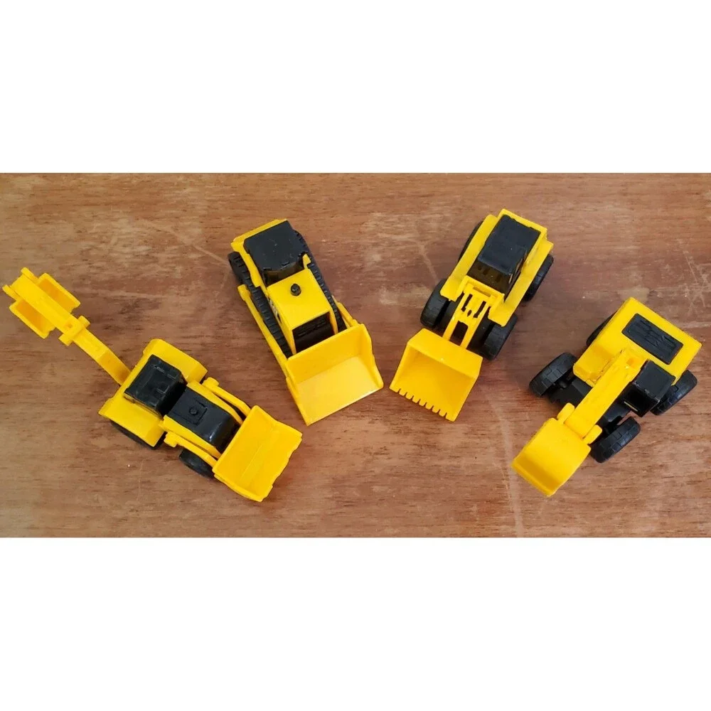 CAT Little Machines Toy Vehicle lot 4 Bulldoser Backhoe Digger Moving Parts 5
